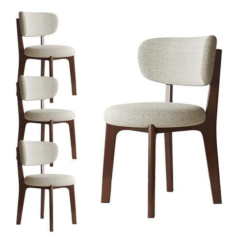 JSLJDM Esszimmerstuhl Moderner 4 Stück Set,Küchenstuhl mit Rückenlehne Polsterstühle mit Holzbeinen,Esszimmerstühle für Esszimmer Wohnzimmer Schlafzimmer Küche Rezeption(Weiß,2er Set) von JSLJDM