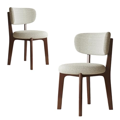 JSLJDM Esszimmerstuhl Moderner 4 Stück Set,Küchenstuhl mit Rückenlehne Polsterstühle mit Holzbeinen,Esszimmerstühle für Esszimmer Wohnzimmer Schlafzimmer Küche Rezeption(Weiß,2er Set) von JSLJDM