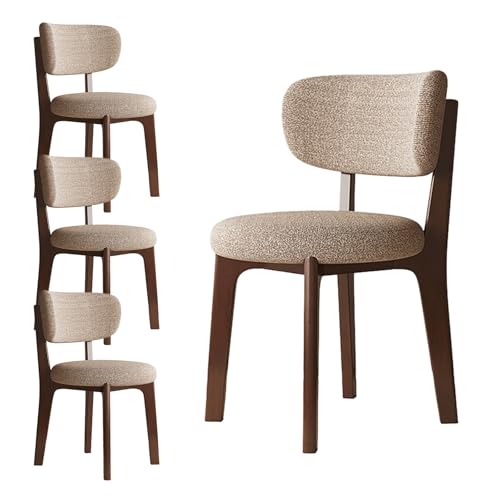 JSLJDM Esszimmerstuhl Moderner 4 Stück Set,Küchenstuhl mit Rückenlehne Polsterstühle mit Holzbeinen,Esszimmerstühle für Esszimmer Wohnzimmer Schlafzimmer Küche Rezeption(Weiß,2er Set) von JSLJDM