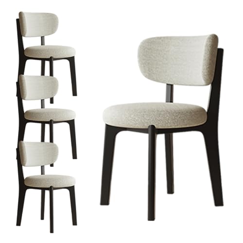 JSLJDM Esszimmerstuhl Moderner 4 Stück Set,Küchenstuhl mit Rückenlehne Polsterstühle mit Holzbeinen,Esszimmerstühle für Esszimmer Wohnzimmer Schlafzimmer Küche Rezeption(Weiß,2er Set) von JSLJDM