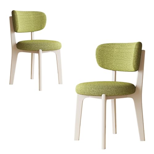 JSLJDM Esszimmerstuhl Moderner 4 Stück Set,Küchenstuhl mit Rückenlehne Polsterstühle mit Holzbeinen,Esszimmerstühle für Esszimmer Wohnzimmer Schlafzimmer Küche Rezeption(Weiß,2er Set) von JSLJDM