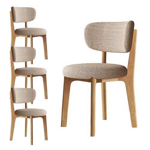 JSLJDM Esszimmerstuhl Moderner 4 Stück Set,Küchenstuhl mit Rückenlehne Polsterstühle mit Holzbeinen,Esszimmerstühle für Esszimmer Wohnzimmer Schlafzimmer Küche Rezeption(Weiß,2er Set) von JSLJDM