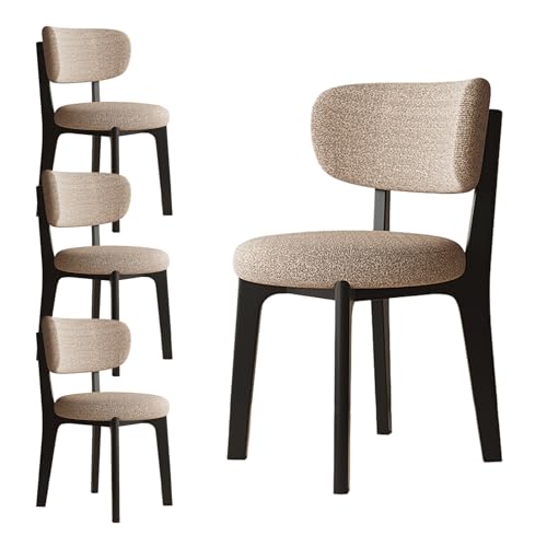 JSLJDM Esszimmerstuhl Moderner 4 Stück Set,Küchenstuhl mit Rückenlehne Polsterstühle mit Holzbeinen,Esszimmerstühle für Esszimmer Wohnzimmer Schlafzimmer Küche Rezeption(Weiß,2er Set) von JSLJDM
