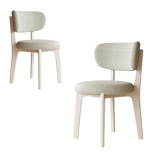 JSLJDM Esszimmerstuhl Moderner 4 Stück Set,Küchenstuhl mit Rückenlehne Polsterstühle mit Holzbeinen,Esszimmerstühle für Esszimmer Wohnzimmer Schlafzimmer Küche Rezeption(Weiß,2er Set) von JSLJDM