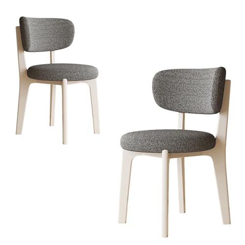 JSLJDM Esszimmerstuhl Moderner 4 Stück Set,Küchenstuhl mit Rückenlehne Polsterstühle mit Holzbeinen,Esszimmerstühle für Esszimmer Wohnzimmer Schlafzimmer Küche Rezeption(Weiß,2er Set) von JSLJDM