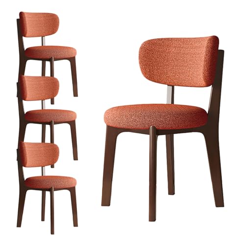 JSLJDM Esszimmerstuhl Moderner 4 Stück Set,Küchenstuhl mit Rückenlehne Polsterstühle mit Holzbeinen,Esszimmerstühle für Esszimmer Wohnzimmer Schlafzimmer Küche Rezeption(Weiß,2er Set) von JSLJDM