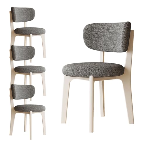 JSLJDM Esszimmerstuhl Moderner 4 Stück Set,Küchenstuhl mit Rückenlehne Polsterstühle mit Holzbeinen,Esszimmerstühle für Esszimmer Wohnzimmer Schlafzimmer Küche Rezeption(Weiß,2er Set) von JSLJDM