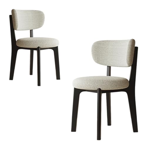 JSLJDM Esszimmerstuhl Moderner 4 Stück Set,Küchenstuhl mit Rückenlehne Polsterstühle mit Holzbeinen,Esszimmerstühle für Esszimmer Wohnzimmer Schlafzimmer Küche Rezeption(Weiß,2er Set) von JSLJDM