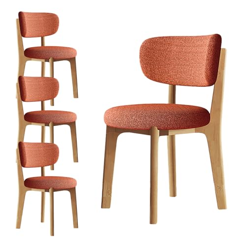 JSLJDM Esszimmerstuhl Moderner 4 Stück Set,Küchenstuhl mit Rückenlehne Polsterstühle mit Holzbeinen,Esszimmerstühle für Esszimmer Wohnzimmer Schlafzimmer Küche Rezeption(Weiß,2er Set) von JSLJDM
