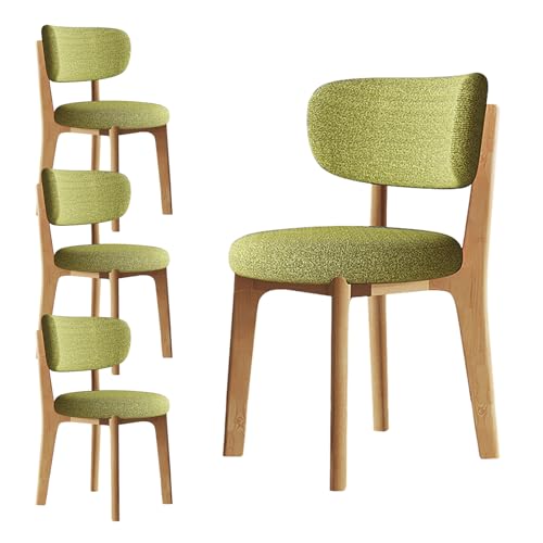 JSLJDM Esszimmerstuhl Moderner 4 Stück Set,Küchenstuhl mit Rückenlehne Polsterstühle mit Holzbeinen,Esszimmerstühle für Esszimmer Wohnzimmer Schlafzimmer Küche Rezeption(Weiß,2er Set) von JSLJDM