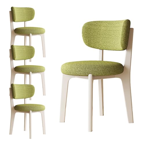 JSLJDM Esszimmerstuhl Moderner 4 Stück Set,Küchenstuhl mit Rückenlehne Polsterstühle mit Holzbeinen,Esszimmerstühle für Esszimmer Wohnzimmer Schlafzimmer Küche Rezeption(Weiß,2er Set) von JSLJDM