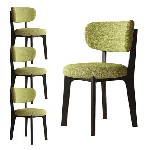 JSLJDM Esszimmerstuhl Moderner 4 Stück Set,Küchenstuhl mit Rückenlehne Polsterstühle mit Holzbeinen,Esszimmerstühle für Esszimmer Wohnzimmer Schlafzimmer Küche Rezeption(Weiß,2er Set) von JSLJDM