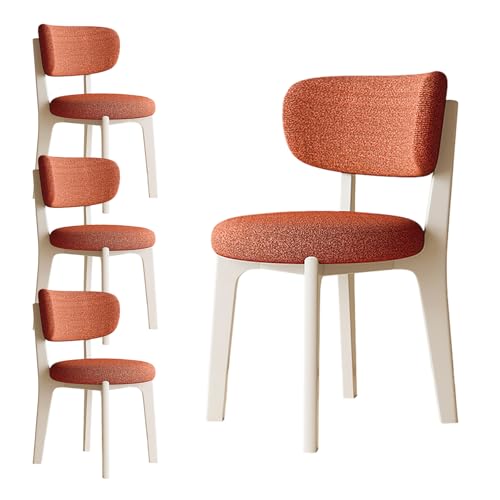 JSLJDM Esszimmerstuhl Moderner 4 Stück Set,Küchenstuhl mit Rückenlehne Polsterstühle mit Holzbeinen,Esszimmerstühle für Esszimmer Wohnzimmer Schlafzimmer Küche Rezeption(Weiß,2er Set) von JSLJDM