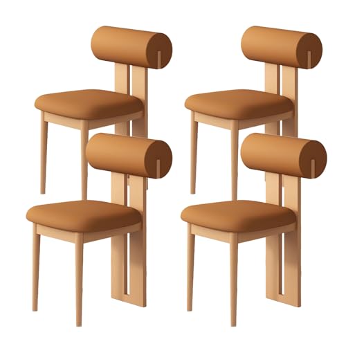 JSLJDM Esszimmerstuhl Moderner 4 Stück Set,Küchenstuhl mit Rückenlehne Polsterstühle mit Holzbeinen,Esszimmerstühle für Esszimmer Wohnzimmer Schlafzimmer Küche Rezeption(Weiß,2er Set) von JSLJDM