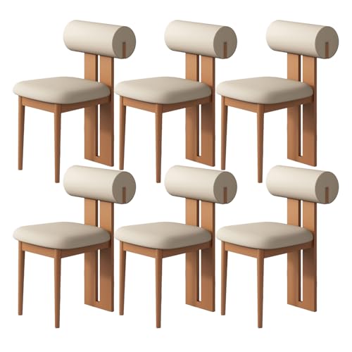 JSLJDM Esszimmerstuhl Moderner 4 Stück Set,Küchenstuhl mit Rückenlehne Polsterstühle mit Holzbeinen,Esszimmerstühle für Esszimmer Wohnzimmer Schlafzimmer Küche Rezeption(Weiß,2er Set) von JSLJDM
