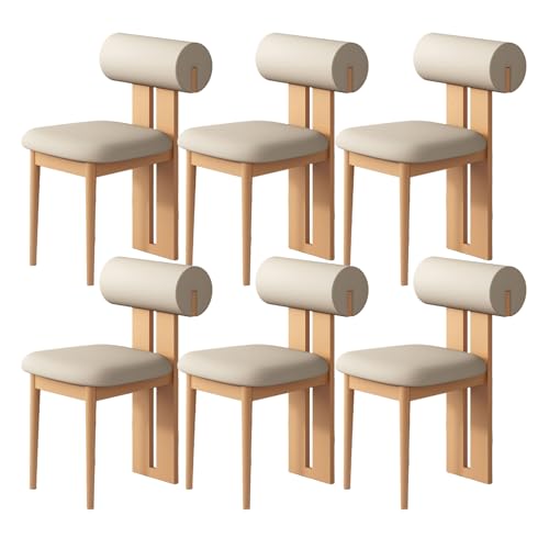 JSLJDM Esszimmerstuhl Moderner 4 Stück Set,Küchenstuhl mit Rückenlehne Polsterstühle mit Holzbeinen,Esszimmerstühle für Esszimmer Wohnzimmer Schlafzimmer Küche Rezeption(Weiß,2er Set) von JSLJDM