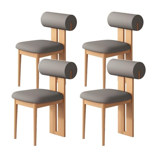 JSLJDM Esszimmerstuhl Moderner 4 Stück Set,Küchenstuhl mit Rückenlehne Polsterstühle mit Holzbeinen,Esszimmerstühle für Esszimmer Wohnzimmer Schlafzimmer Küche Rezeption(Weiß,2er Set) von JSLJDM
