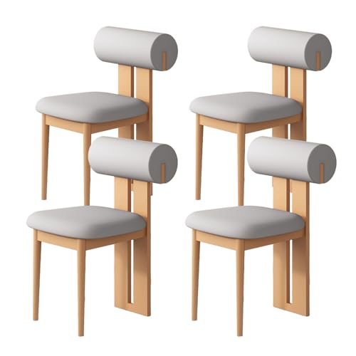 JSLJDM Esszimmerstuhl Moderner 4 Stück Set,Küchenstuhl mit Rückenlehne Polsterstühle mit Holzbeinen,Esszimmerstühle für Esszimmer Wohnzimmer Schlafzimmer Küche Rezeption(Weiß,2er Set) von JSLJDM