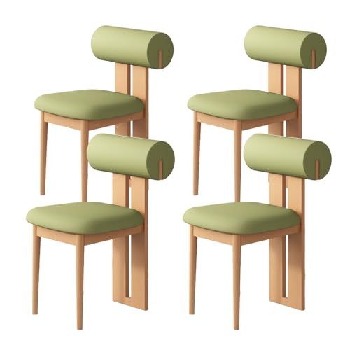 JSLJDM Esszimmerstuhl Moderner 4 Stück Set,Küchenstuhl mit Rückenlehne Polsterstühle mit Holzbeinen,Esszimmerstühle für Esszimmer Wohnzimmer Schlafzimmer Küche Rezeption(Weiß,2er Set) von JSLJDM