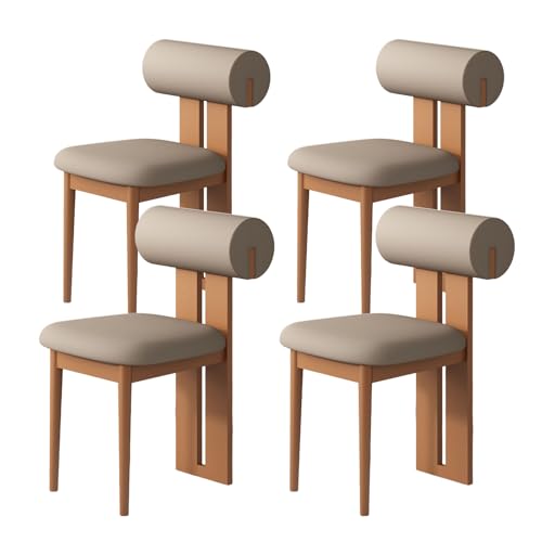 JSLJDM Esszimmerstuhl Moderner 4 Stück Set,Küchenstuhl mit Rückenlehne Polsterstühle mit Holzbeinen,Esszimmerstühle für Esszimmer Wohnzimmer Schlafzimmer Küche Rezeption(Weiß,2er Set) von JSLJDM