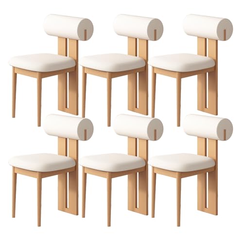 JSLJDM Esszimmerstuhl Moderner 4 Stück Set,Küchenstuhl mit Rückenlehne Polsterstühle mit Holzbeinen,Esszimmerstühle für Esszimmer Wohnzimmer Schlafzimmer Küche Rezeption(Weiß,2er Set) von JSLJDM