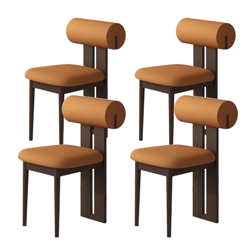 JSLJDM Esszimmerstuhl Moderner 4 Stück Set,Küchenstuhl mit Rückenlehne Polsterstühle mit Holzbeinen,Esszimmerstühle für Esszimmer Wohnzimmer Schlafzimmer Küche Rezeption(Weiß,2er Set) von JSLJDM