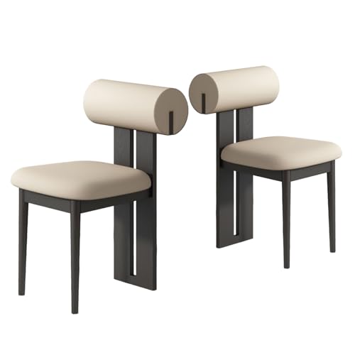 JSLJDM Esszimmerstuhl Moderner 4 Stück Set,Küchenstuhl mit Rückenlehne Polsterstühle mit Holzbeinen,Esszimmerstühle für Esszimmer Wohnzimmer Schlafzimmer Küche Rezeption(Weiß,2er Set) von JSLJDM