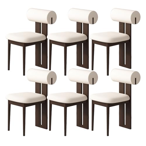 JSLJDM Esszimmerstuhl Moderner 4 Stück Set,Küchenstuhl mit Rückenlehne Polsterstühle mit Holzbeinen,Esszimmerstühle für Esszimmer Wohnzimmer Schlafzimmer Küche Rezeption(Weiß,2er Set) von JSLJDM