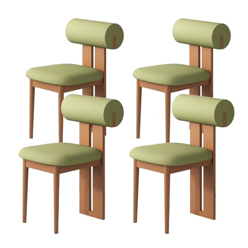 JSLJDM Esszimmerstuhl Moderner 4 Stück Set,Küchenstuhl mit Rückenlehne Polsterstühle mit Holzbeinen,Esszimmerstühle für Esszimmer Wohnzimmer Schlafzimmer Küche Rezeption(Weiß,2er Set) von JSLJDM