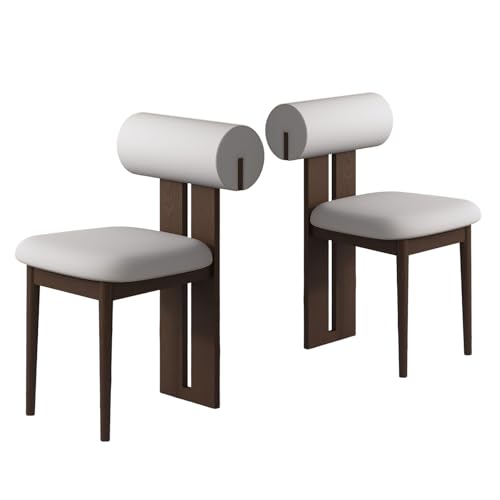 JSLJDM Esszimmerstuhl Moderner 4 Stück Set,Küchenstuhl mit Rückenlehne Polsterstühle mit Holzbeinen,Esszimmerstühle für Esszimmer Wohnzimmer Schlafzimmer Küche Rezeption(Weiß,2er Set) von JSLJDM