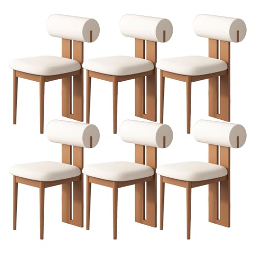 JSLJDM Esszimmerstuhl Moderner 4 Stück Set,Küchenstuhl mit Rückenlehne Polsterstühle mit Holzbeinen,Esszimmerstühle für Esszimmer Wohnzimmer Schlafzimmer Küche Rezeption(Weiß,2er Set) von JSLJDM