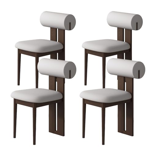 JSLJDM Esszimmerstuhl Moderner 4 Stück Set,Küchenstuhl mit Rückenlehne Polsterstühle mit Holzbeinen,Esszimmerstühle für Esszimmer Wohnzimmer Schlafzimmer Küche Rezeption(Weiß,2er Set) von JSLJDM