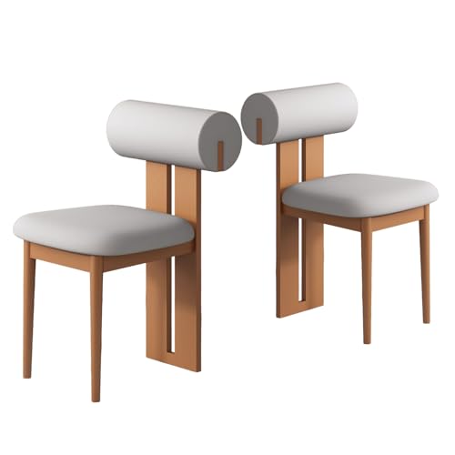 JSLJDM Esszimmerstuhl Moderner 4 Stück Set,Küchenstuhl mit Rückenlehne Polsterstühle mit Holzbeinen,Esszimmerstühle für Esszimmer Wohnzimmer Schlafzimmer Küche Rezeption(Weiß,2er Set) von JSLJDM