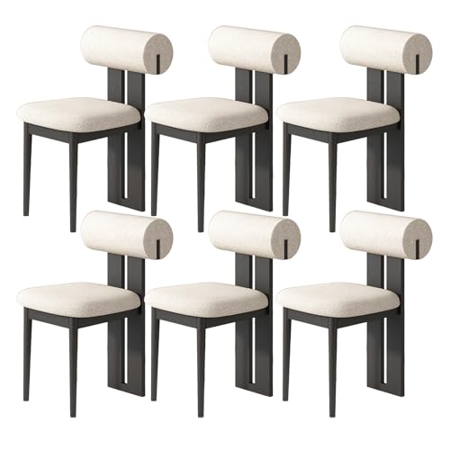 JSLJDM Esszimmerstuhl Moderner 4 Stück Set,Küchenstuhl mit Rückenlehne Polsterstühle mit Holzbeinen,Esszimmerstühle für Esszimmer Wohnzimmer Schlafzimmer Küche Rezeption(Weiß,2er Set) von JSLJDM