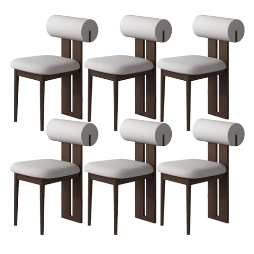 JSLJDM Esszimmerstuhl Moderner 4 Stück Set,Küchenstuhl mit Rückenlehne Polsterstühle mit Holzbeinen,Esszimmerstühle für Esszimmer Wohnzimmer Schlafzimmer Küche Rezeption(Weiß,2er Set) von JSLJDM