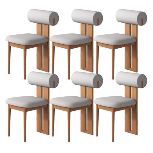 JSLJDM Esszimmerstuhl Moderner 4 Stück Set,Küchenstuhl mit Rückenlehne Polsterstühle mit Holzbeinen,Esszimmerstühle für Esszimmer Wohnzimmer Schlafzimmer Küche Rezeption(Weiß,2er Set) von JSLJDM