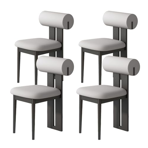 JSLJDM Esszimmerstuhl Moderner 4 Stück Set,Küchenstuhl mit Rückenlehne Polsterstühle mit Holzbeinen,Esszimmerstühle für Esszimmer Wohnzimmer Schlafzimmer Küche Rezeption(Weiß,2er Set) von JSLJDM