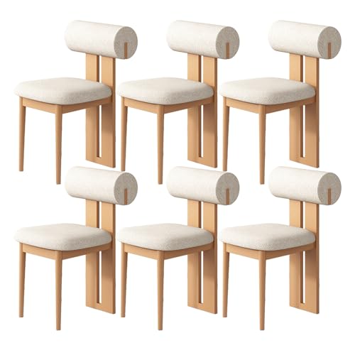 JSLJDM Esszimmerstuhl Moderner 4 Stück Set,Küchenstuhl mit Rückenlehne Polsterstühle mit Holzbeinen,Esszimmerstühle für Esszimmer Wohnzimmer Schlafzimmer Küche Rezeption(Weiß,2er Set) von JSLJDM