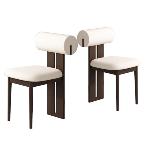 JSLJDM Esszimmerstuhl Moderner 4 Stück Set,Küchenstuhl mit Rückenlehne Polsterstühle mit Holzbeinen,Esszimmerstühle für Esszimmer Wohnzimmer Schlafzimmer Küche Rezeption(Weiß,2er Set) von JSLJDM