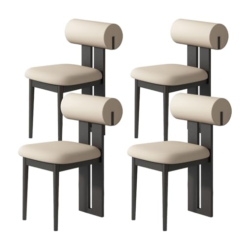 JSLJDM Esszimmerstuhl Moderner 4 Stück Set,Küchenstuhl mit Rückenlehne Polsterstühle mit Holzbeinen,Esszimmerstühle für Esszimmer Wohnzimmer Schlafzimmer Küche Rezeption(Weiß,2er Set) von JSLJDM