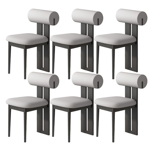JSLJDM Esszimmerstuhl Moderner 4 Stück Set,Küchenstuhl mit Rückenlehne Polsterstühle mit Holzbeinen,Esszimmerstühle für Esszimmer Wohnzimmer Schlafzimmer Küche Rezeption(Weiß,2er Set) von JSLJDM
