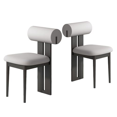 JSLJDM Esszimmerstuhl Moderner 4 Stück Set,Küchenstuhl mit Rückenlehne Polsterstühle mit Holzbeinen,Esszimmerstühle für Esszimmer Wohnzimmer Schlafzimmer Küche Rezeption(Weiß,2er Set) von JSLJDM