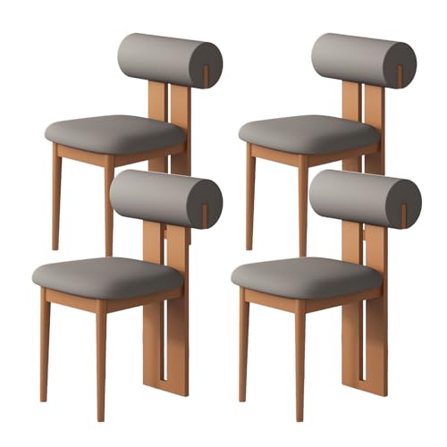 JSLJDM Esszimmerstuhl Moderner 4 Stück Set,Küchenstuhl mit Rückenlehne Polsterstühle mit Holzbeinen,Esszimmerstühle für Esszimmer Wohnzimmer Schlafzimmer Küche Rezeption(Weiß,2er Set) von JSLJDM