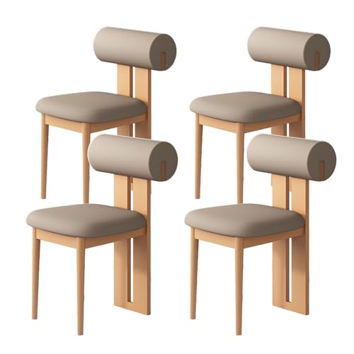JSLJDM Esszimmerstuhl Moderner 4 Stück Set,Küchenstuhl mit Rückenlehne Polsterstühle mit Holzbeinen,Esszimmerstühle für Esszimmer Wohnzimmer Schlafzimmer Küche Rezeption(Weiß,2er Set) von JSLJDM