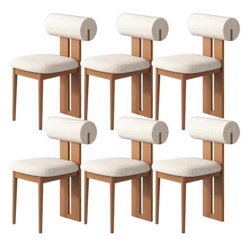 JSLJDM Esszimmerstuhl Moderner 4 Stück Set,Küchenstuhl mit Rückenlehne Polsterstühle mit Holzbeinen,Esszimmerstühle für Esszimmer Wohnzimmer Schlafzimmer Küche Rezeption(Weiß,2er Set) von JSLJDM