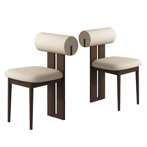 JSLJDM Esszimmerstuhl Moderner 4 Stück Set,Küchenstuhl mit Rückenlehne Polsterstühle mit Holzbeinen,Esszimmerstühle für Esszimmer Wohnzimmer Schlafzimmer Küche Rezeption(Weiß,2er Set) von JSLJDM
