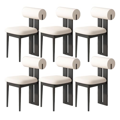 JSLJDM Esszimmerstuhl Moderner 4 Stück Set,Küchenstuhl mit Rückenlehne Polsterstühle mit Holzbeinen,Esszimmerstühle für Esszimmer Wohnzimmer Schlafzimmer Küche Rezeption(Weiß,2er Set) von JSLJDM