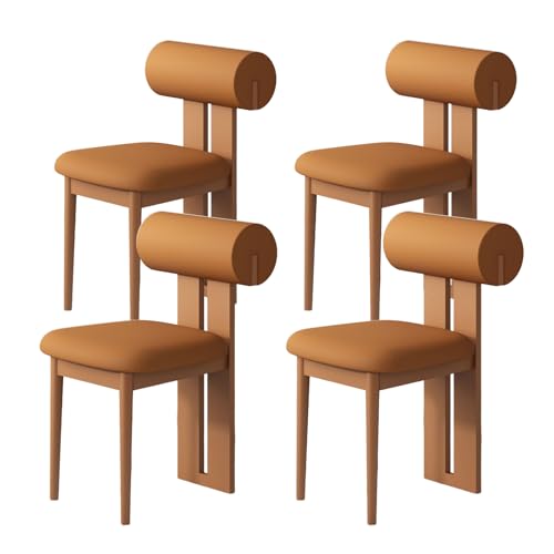 JSLJDM Esszimmerstuhl Moderner 4 Stück Set,Küchenstuhl mit Rückenlehne Polsterstühle mit Holzbeinen,Esszimmerstühle für Esszimmer Wohnzimmer Schlafzimmer Küche Rezeption(Weiß,2er Set) von JSLJDM