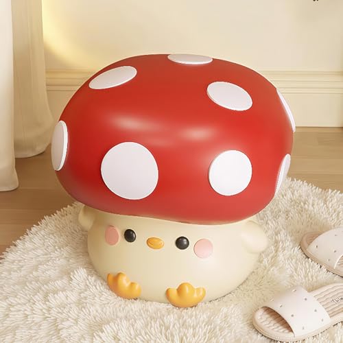 JSLJDM Hühnerpilzhocker,Süßer Pilzhocker,Kinderhocker für Junge Mädchen Geschenke für Kinder,Geeignet für Schlafzimmer, Wohnzimmer, Spielzimmer red 28.5x27.5x24cm/11.2x10.8x9.4 von JSLJDM