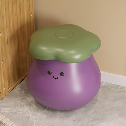JSLJDM Süßer Auberginenhocker,Kinderhocker für Junge Mädchen Geschenke für Kinder,Stabil und langlebig,Geeignet für Schlafzimmer, Wohnzimmer, Spielzimmer Purple 26.5x26.1x25.2cm/104x10.2x9.9 von JSLJDM